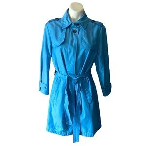 Gap Women’s Pastel Baby Blue Trench Coat Preppy Prep Casual